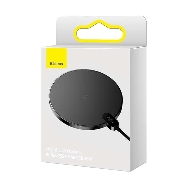 Induktiivinen langaton laturi Baseus Digital LED 15W (musta)