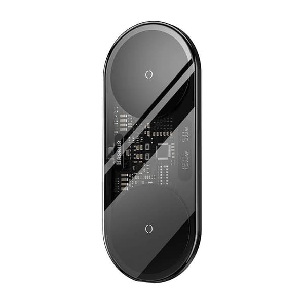 Dual Qi trådløs lader Baseus Digital LED Display, 20W