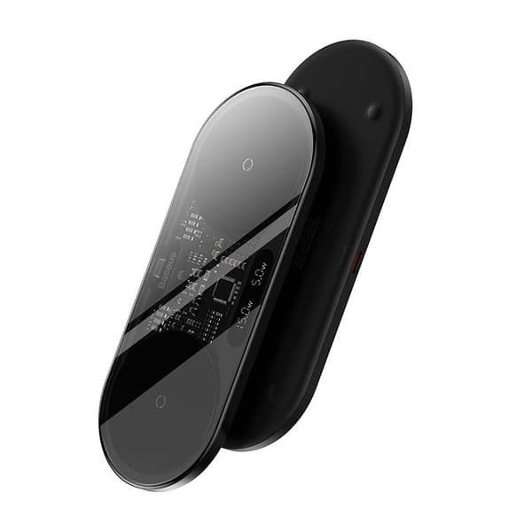 Dual Qi trådløs lader Baseus Digital LED Display, 20W