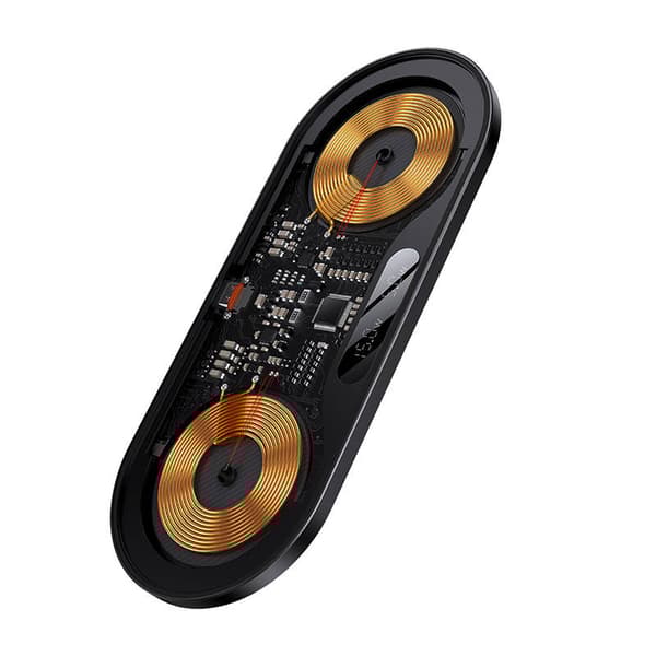 Dual Qi trådløs lader Baseus Digital LED Display, 20W