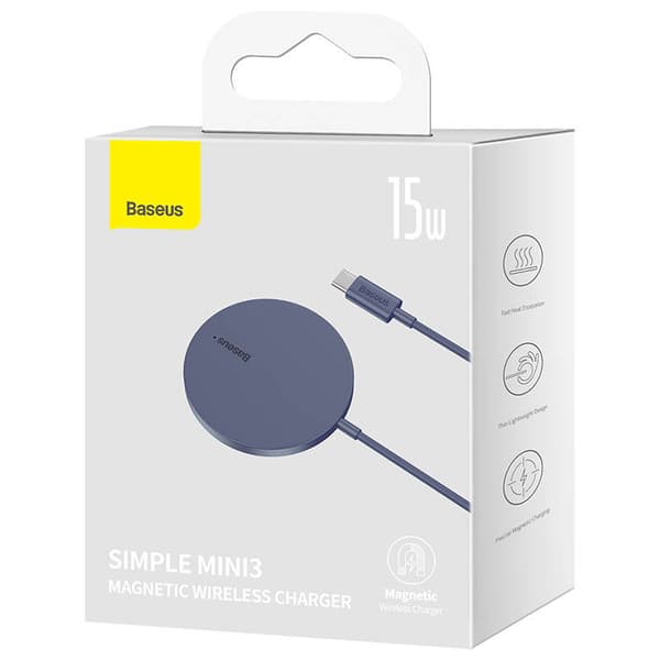 Magnetisk trådløs lader Baseus Simple Mini3 15W (Støvet lilla)
