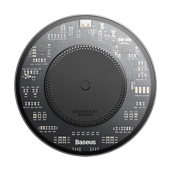 Trådløs Qi induktiv lader Baseus Simple 2, 15W med USB-C til USB-C-kabel (svart)