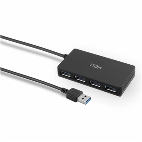 USB-HUB Nox NXLITEHUBONE USB x 4 Svart
