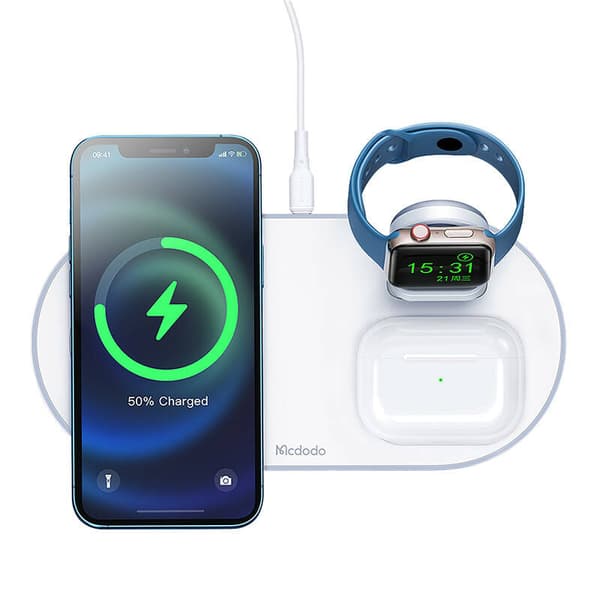 Trådløs oplader Mcdodo CH-7060 3 i 1 15W (mobil/TWS/Apple watch) (hvid)