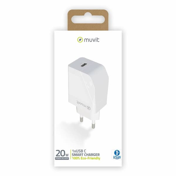Vægoplader Muvit MCACC0012 20 W Hvid Sort