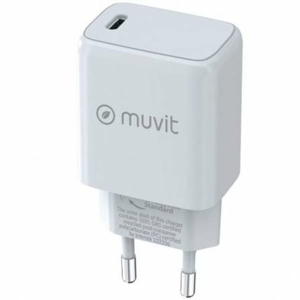 Vægoplader Muvit MCACC0012 20 W Hvid Sort Hvid