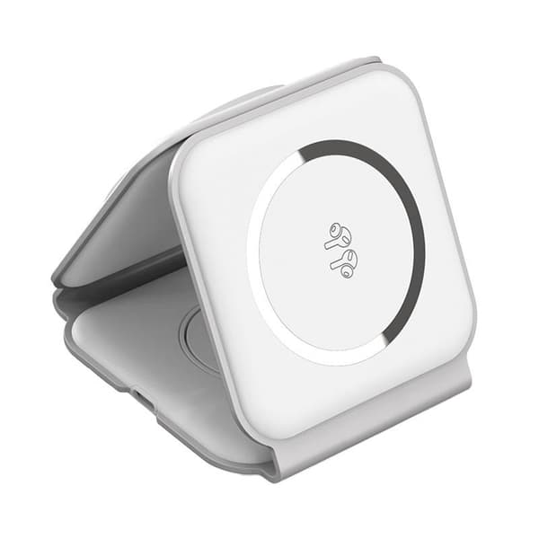 Choetech T588-F 3-i-1 magnetisk trådløs lader 15W (hvit)