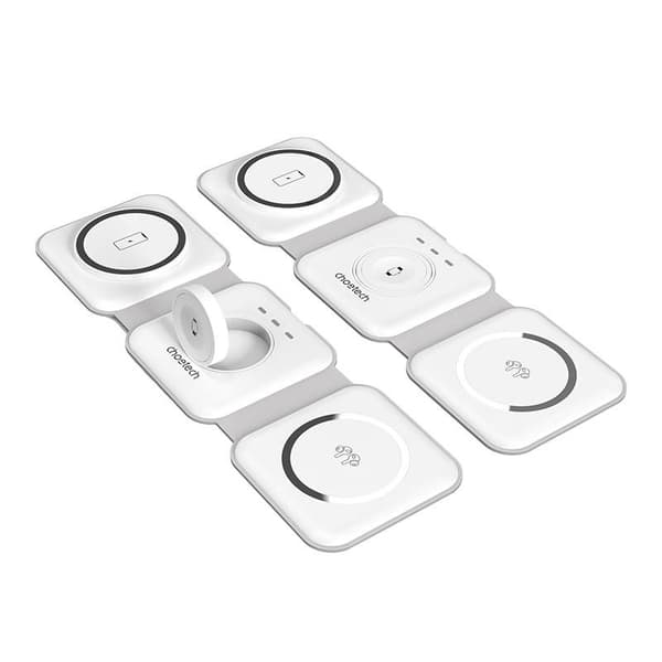 Choetech T588-F 3-i-1 magnetisk trådløs lader 15W (hvit)