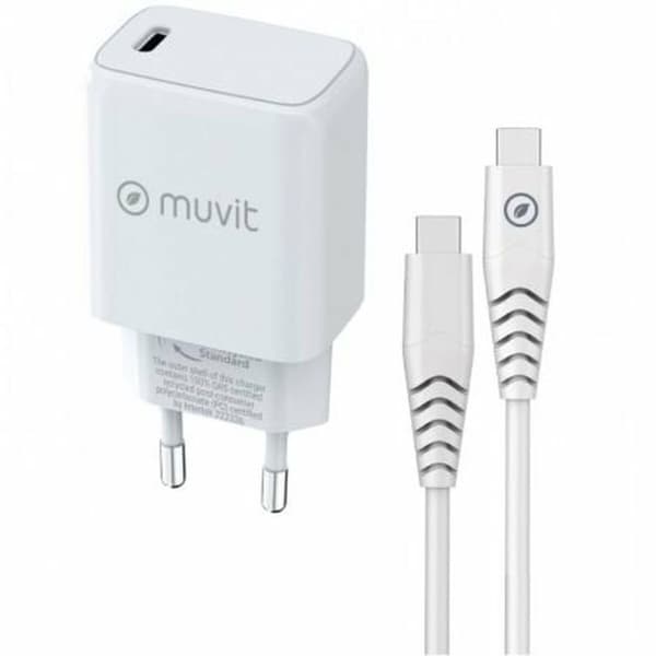 Vægoplader Muvit MCPAK0044 20 W Hvid Hvid
