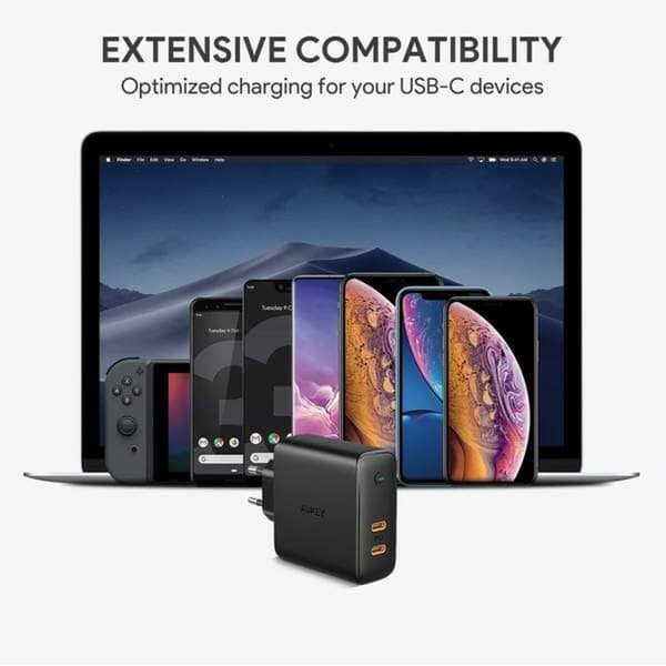 Vægoplader Aukey PA-D5 Sort