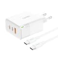 Miniatyrbild 1 av 4: Laddare Foneng GAN65 USB-A, 2x USB-C GaN 65W med USB-C-kabel
