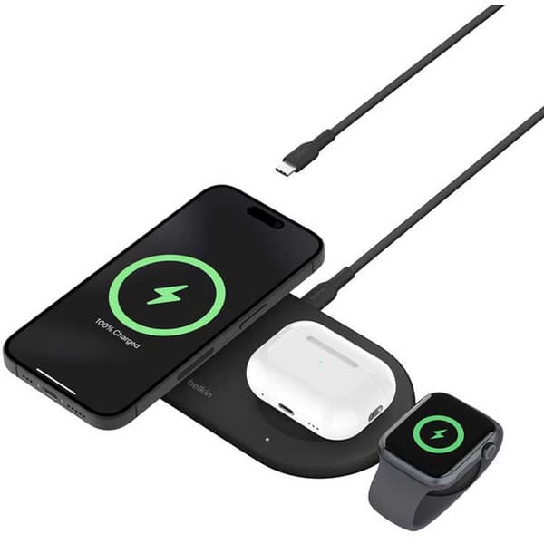 Belkin Boost Charge™ Qi2 Pro 3 In 1 15w Trådløs Oplader
