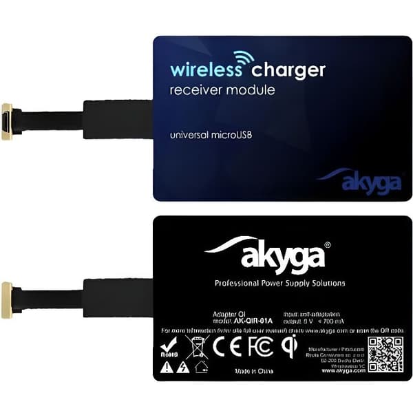 Patch Receiver Trådlös Induktionsladdare - Micro USB Adapter Svart