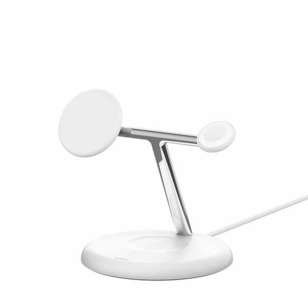 Trådlös laddare med mobilhållare Belkin WIZ023VFWH Svart Vit