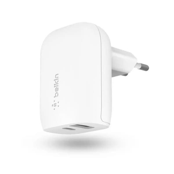 BELKIN AC-LADDARE DUAL PORT 37W 25W USB-C PD PPS + 12W USB-A B Vit