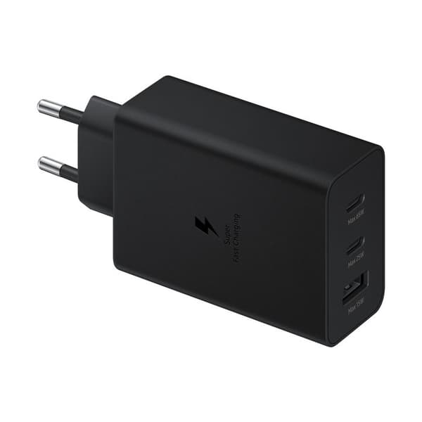 SAMSUNG trippel USB-laddare A+C+C PD 65W (35W+25W+5W) Svart
