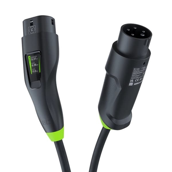 Green Cell Habu EVGC01 sähköauton mobiililaturi 11 kW 7 m Type 2 CEE -seinälaturi musta