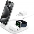 Miniatyrbild 1 av 2: Belkin BoostCharge 3-in-1 Qi2 -trådlös laddningsstation med MagSafe, vit