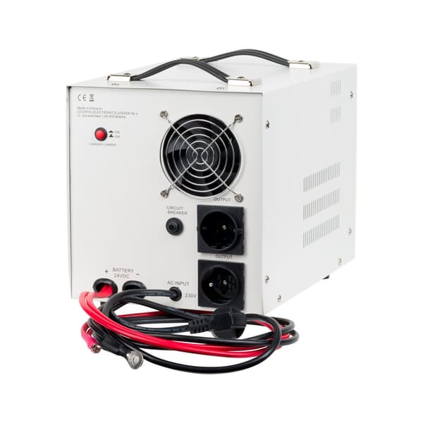 Varavirtalähde KEMOT PROsinus-2000/24-muunnin puhtaalla siniaalto- ja lataustoiminnolla 24V 230V 2000VA/1400W