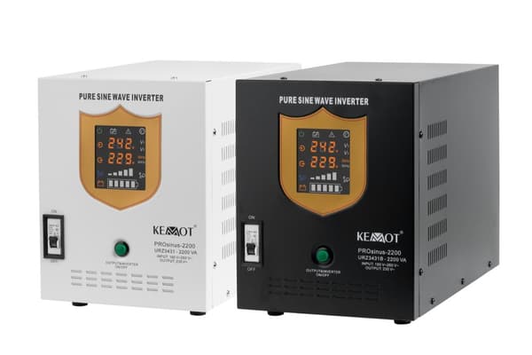 KEMOT PROsinus-2200 nødstrømforsyning, ren sinusbølgekonverter med ladefunktion 12V 230V 2200VA/1600W - sort