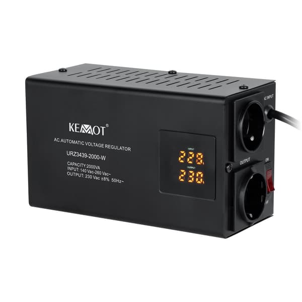 Automatisk spänningsregulator KEMOT SER-2000-W, precision 8%