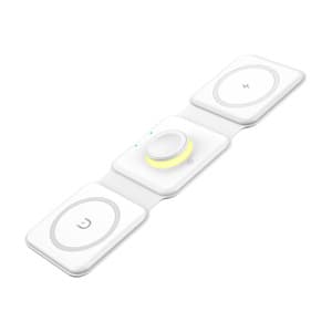 Magnetisk trådløs lader, Essager, EWXCX3-NMC02, 3w1, 15W (hvit)