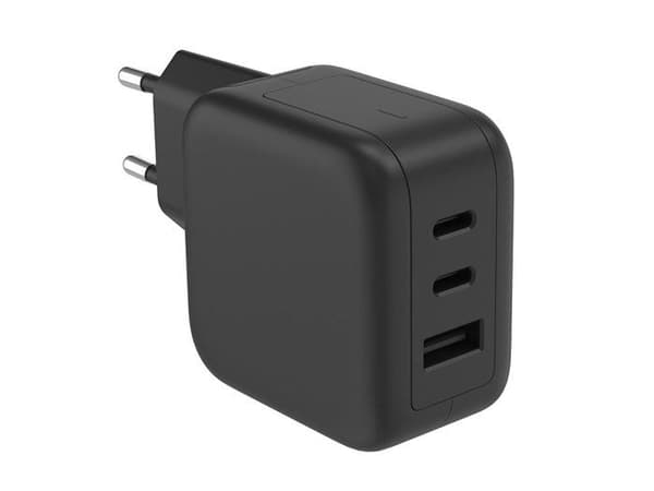 HQ-Power GaN universell snabbladdare, 1x USB-A QC och 2x USB-C PD, för iOS/Android smartphones, bärbara datorer och surfplattor