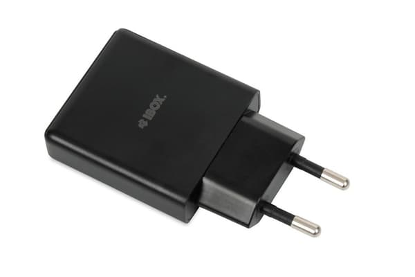 iBOX C-43 Slim GaN PD30W Vægoplader, Sort
