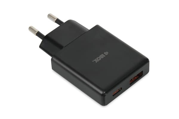 iBOX C-43 Slim GaN PD30W Vægoplader, Sort