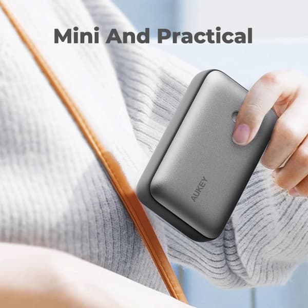 Aukey - Spark Mini 20000mAh 20W Powerbank Vit USB-C/USB-A