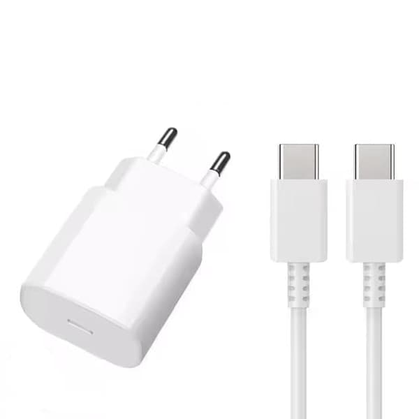 Laddare till Samsung 25W Adapter + 1M/2M/3M Kabel - Vit