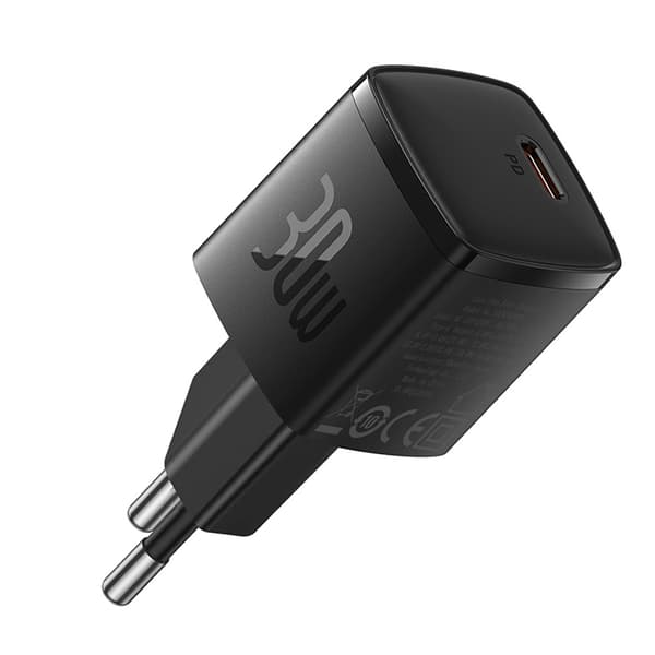 Baseus Cube Pro 30W USB-laturi USB-C- ja GaN-tekniikalla - Svart
