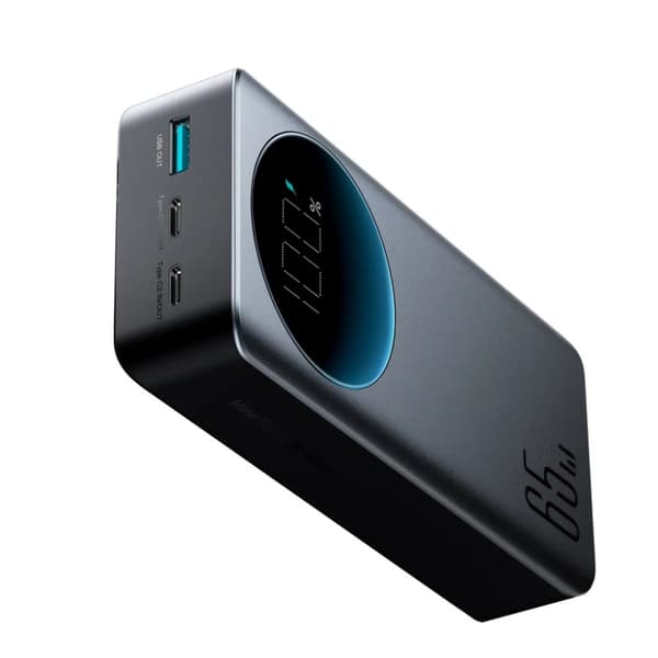 SiGN 65W 30000mAh Snabbladdning Powerbank LED-skärm PD QC för telefon och bärbar dator - Svart