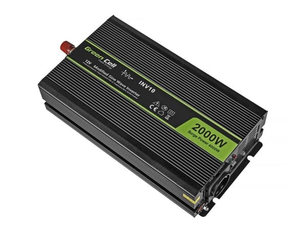 Green Cell INV10 strömadapter/växelriktare Auto 2000 W Svart