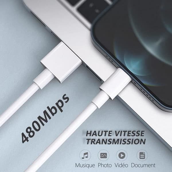 Snabbt USB C-laddare 20W med 2M kabel Typ C laddare adapter för iPhone 4-14 Plus-14 Pro-14 Pro Max-13-12-11-SE-X[710]