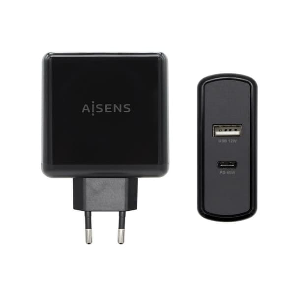 USB-oplader væggen Aisens ASCH-2PD45A-BK 57 W Sort USB-C (1 enheder)