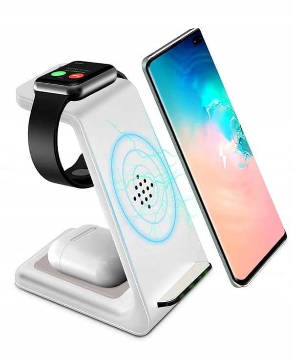 TELAKKO-ASEMA LANGATON INDUKTIIVINEN LATURI iPHONE WATCH 20W 3in1
