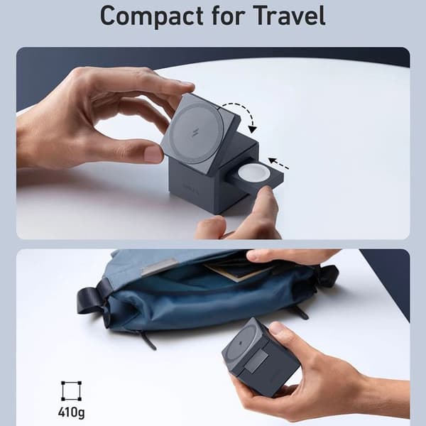 Anker 3-i-1 laddningskub med MagSafe, 15W maximal trådlös laddningseffekt