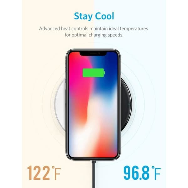 Anker PowerPort Wireless 5 Pad, Inomhus, USB, 5 V, Trådlös laddning, Svart