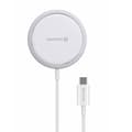 Miniatyrbild 1 av 4: MagSafe iPhone Laddare 15W Snabbladdning USB-C Kabel Swissten MagStick Vit
