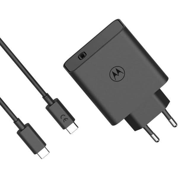 Nätadapter - Motorola - SJMC1252 - Snabbladdning 125 W - USB-C-kabel ingår - Svart Svart