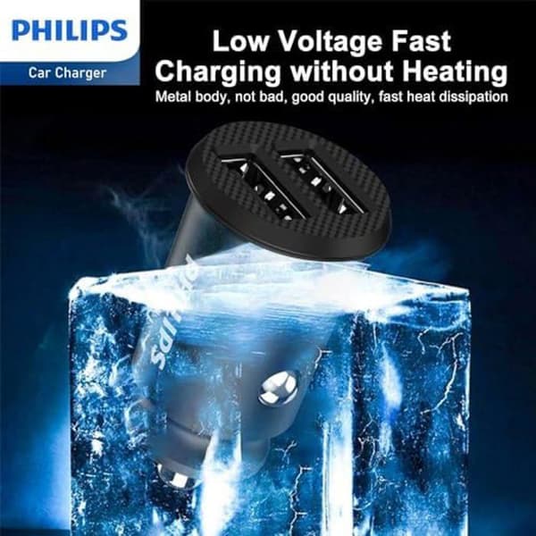 PHILIPS 2XUSB 12W Billaddare – SNABB laddning