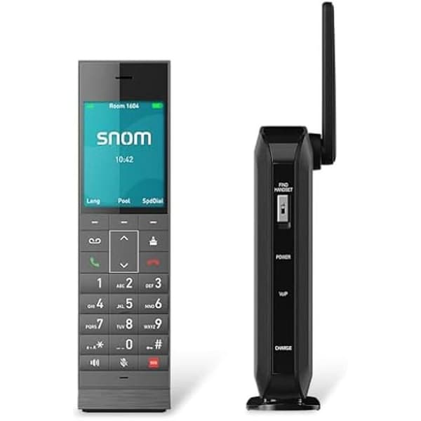 SNOM HM201 HD-Voice trådlös telefon, 1 linje, dold bas + C3416HC färgskärmslur