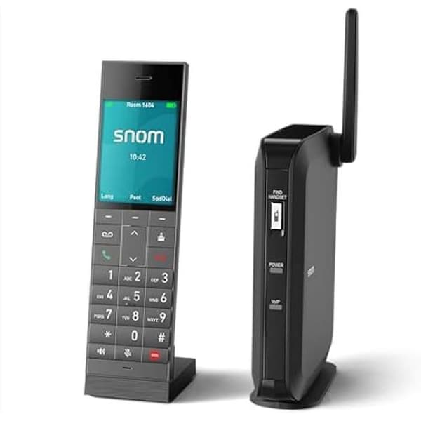 SNOM HM201 HD-Voice trådlös telefon, 1 linje, dold bas + C3416HC färgskärmslur