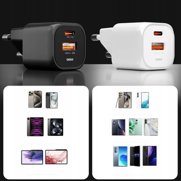 2x FAST USB C -LATURI PUHELIMEN UNIVERSALILLE 20W + 2x USB C -KAAPELI 100W