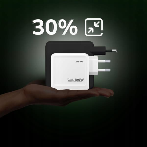 HURTIG USB C OPLADER UNIVERSAL 3x USB 100W TYPE C + USB C KABEL 100W
