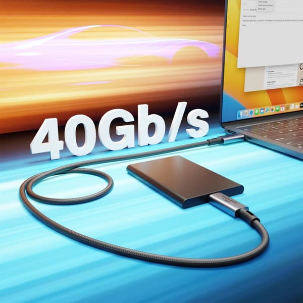 USB C KABEL HURTIG OPLADNING USB TYPE C TIL APPLE Thunderbolt 240W USB4 50cm
