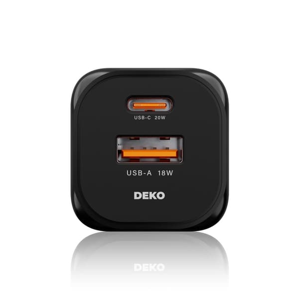 HURTIG USB C TELEFONOPLADER UNIVERSAL 20W + USBC KABEL 100W SORT