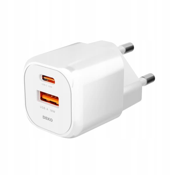 HURTIG USB C TELEFONOPLADER UNIVERSAL 20W + USB C KABEL 100W HVID
