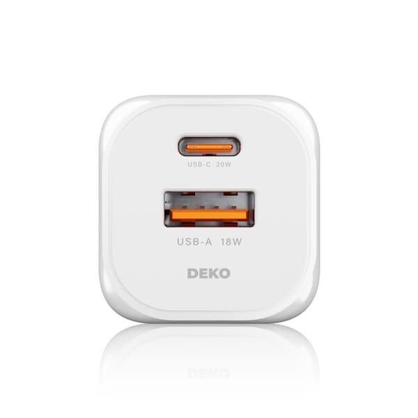 HURTIG USB C TELEFONOPLADER UNIVERSAL 20W + USB C KABEL 100W HVID